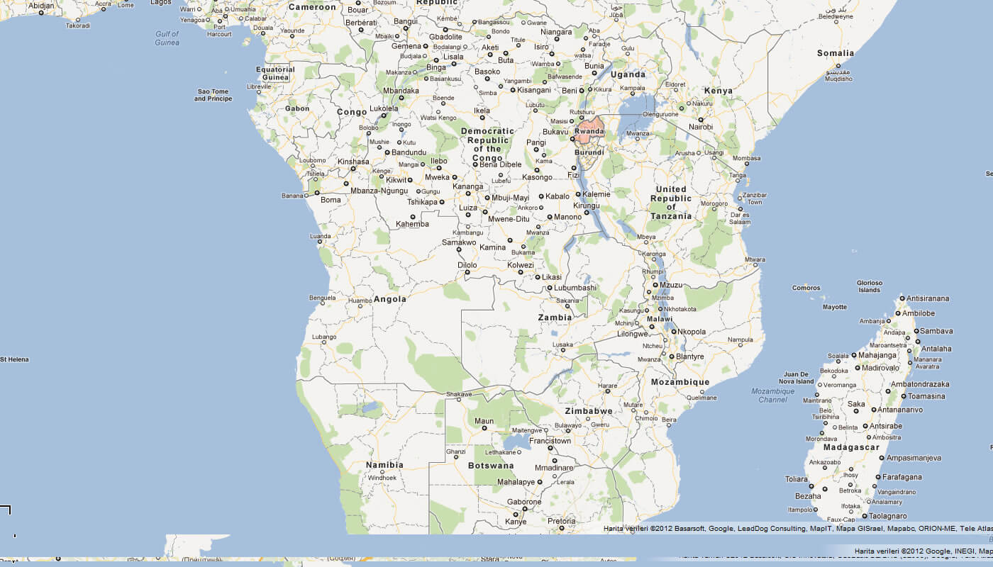 map of Rwanda africa
